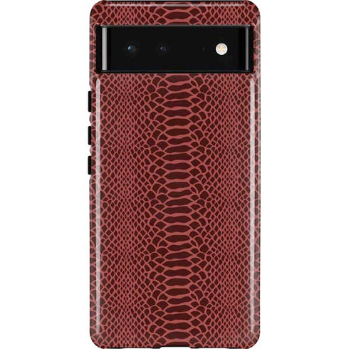 Marsala Snake Skin Pixel Cases